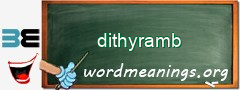 WordMeaning blackboard for dithyramb